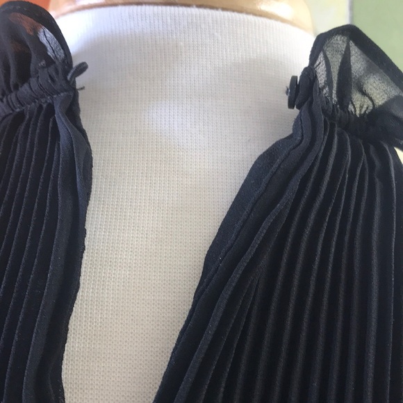 ZARA ruffled pleated halter top black size S - Picture 9 of 9